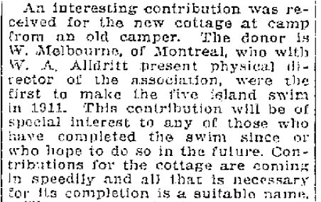June 26, 1926 Manitoba Free Press Camp Stephen note